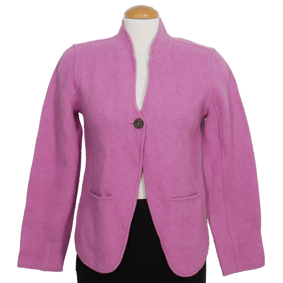 Eileen Fisher Purple Doubleface Wool Cotton Jacket